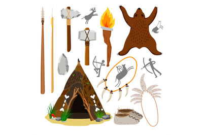 Primitive caveman elements