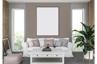 Interior scene - artwork background - frame mockup