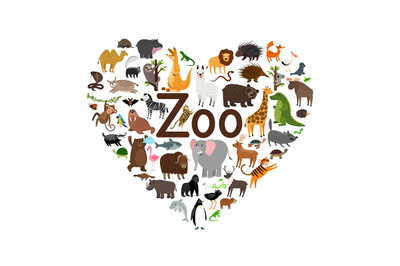 Zoo heart shape illustration