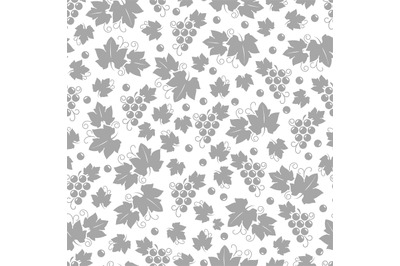 Leaves and grapes seamless pattern design