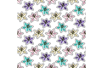 Tropical flowers seamless pattern