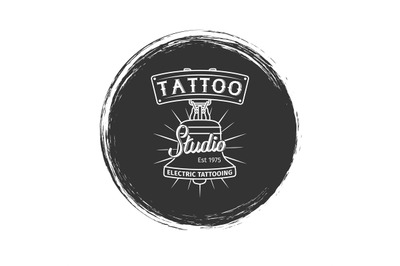 Grunge tattoo studio logo