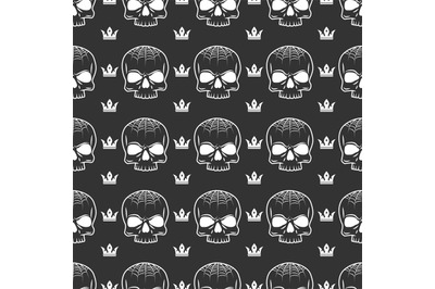 Crown and skull seamless pattern