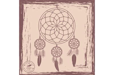 Dream catcher grunge background