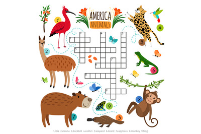 Wild animals crossword puzzle