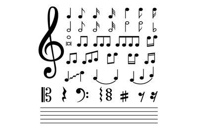 Music notes isolated on white background