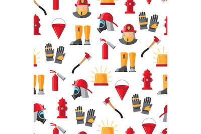 Firefighter icons seamless pattern vector illustration on white