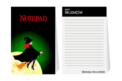 Halloween notepad with witch