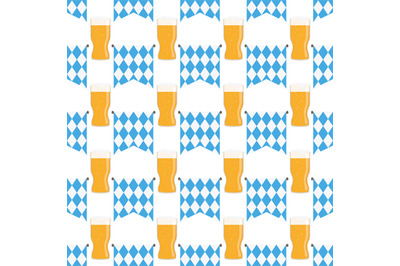 Munich beer festival pattern vector illustration, blue on white