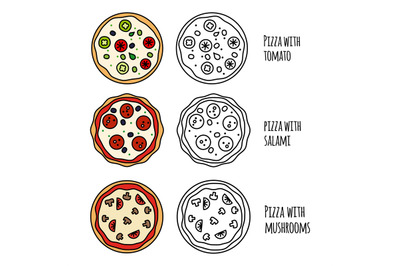 Pizza menu icons