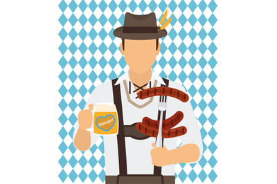 Traditional Oktoberfest man icon