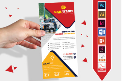 Rack Card | Car Wash DL Flyer Vol-10