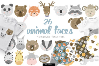 Animal faces collection
