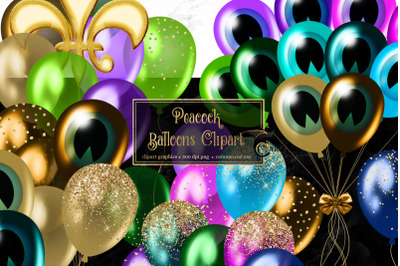 Peacock Balloons Clipart