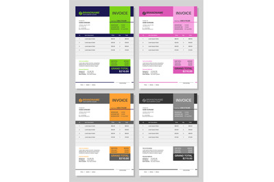 Invoice template. Receipt bill total budget commerce calculation, work