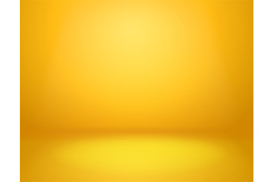 Yellow studio background. Empty vivid yellow studio room&2C; modern works