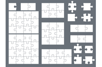 Puzzle pieces. Parts of puzzles for creative game, consistency thinkin