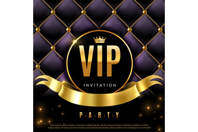 VIP. Luxury invitation coupon certificate with golden letters, exclusi