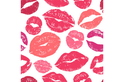 Lips seamless pattern. Colourful womans lips design for fashion cloth