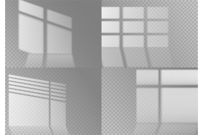 Overlay window shadows. White transparent sunlight from different wind