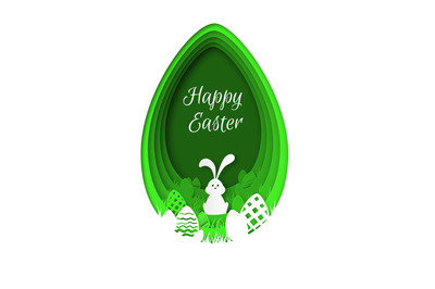 Paper easter background. Colorful easter eggs&2C; multicolor rabbit paper