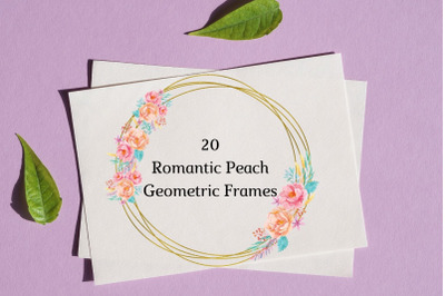 Peach Romantic Geometric Frames