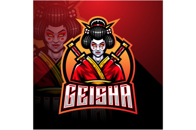 Geisha esport mascot logo design