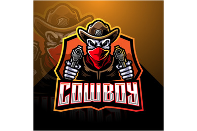 Cowboy esport mascot logo design