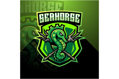 Seahorse esport mascot logo design