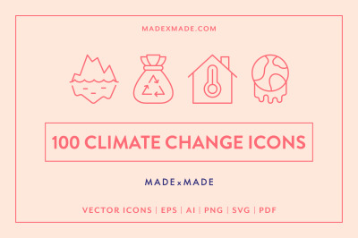 Line Icons  Climate Change