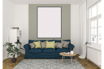 Interior scene - artwork background - frame mockup