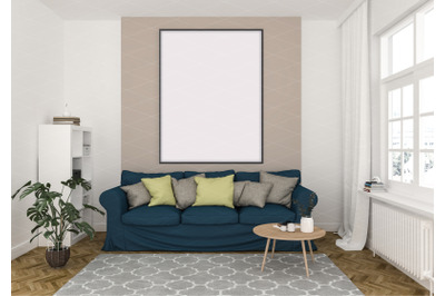 Interior scene - artwork background - frame mockup