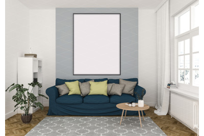 Interior scene - artwork background - frame mockup