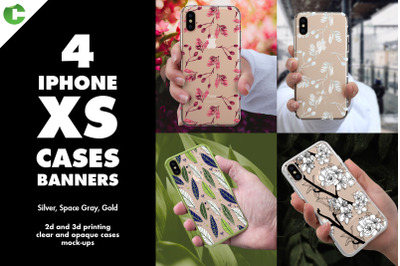 4 iPhone XS Case Banners Mock-ups