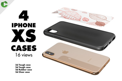iPhone X-XS 4 Cases Mock-up