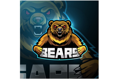 Bear esport mascot logo design