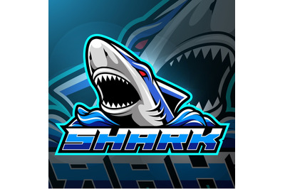 Shark esport mascot logo design