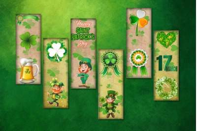 St.Patrick&#039;s Day Digital Bookmarks,St Patrick Bookmarks