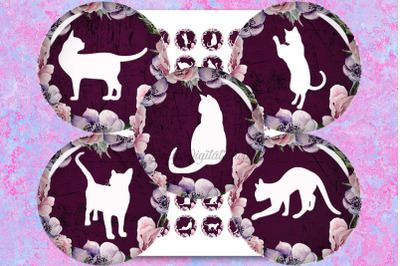 Cats Silhouette&2C;Digital Collage Sheet