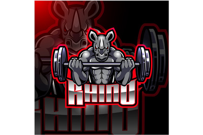 Rhino mascot gaming logo design