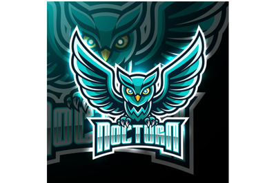 Nocturnal bird owl mascot logo design