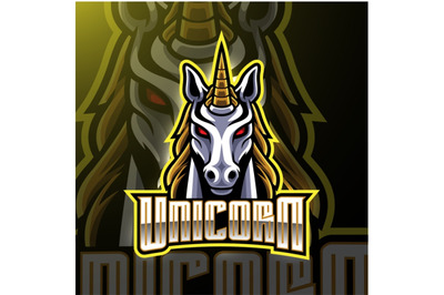 Unicorn head mascot logo design