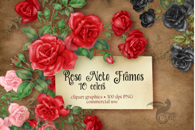 Rose Note Frames Clipart