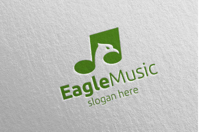 Eagle Music Logo with Note and Eagle Concept 66