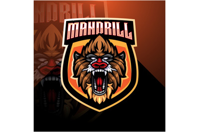 Mandril esport mascot logo design