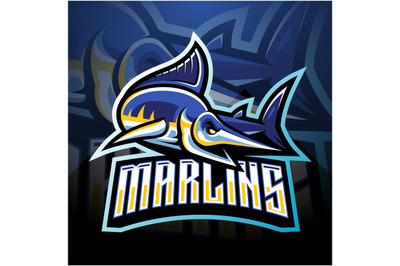 Marlin esport mascot logo design