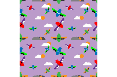 cute plane seamless pattern, copy space