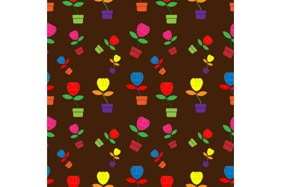 colorful flower seamless pattern, copy space