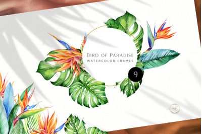 Watercolour tropical frame clipart. Hawaii Floral Wedding Clip art