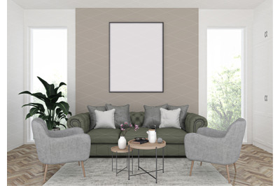 Interior scene - artwork background - frame mockup